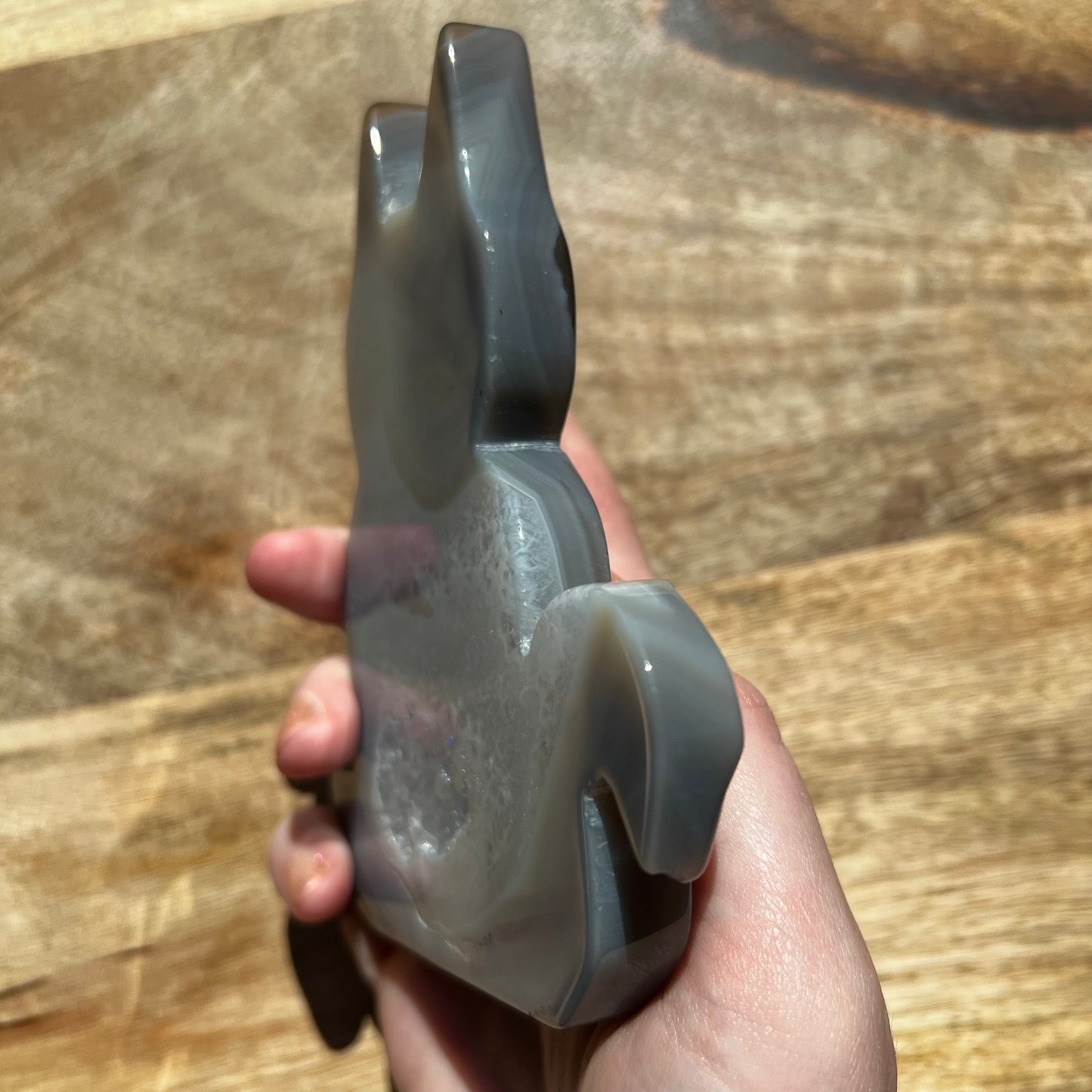 Druzy Agate Cat Carving