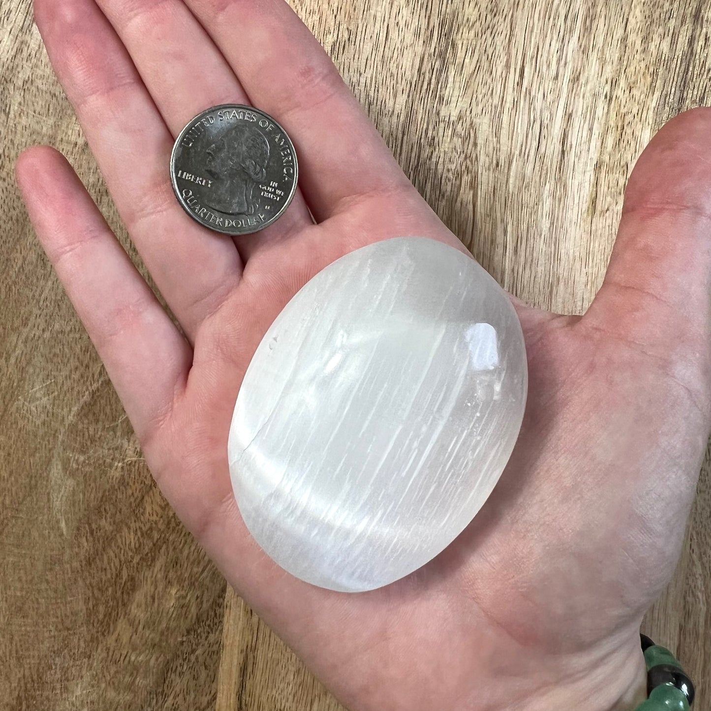 Satin Spar Selenite Palm Stone