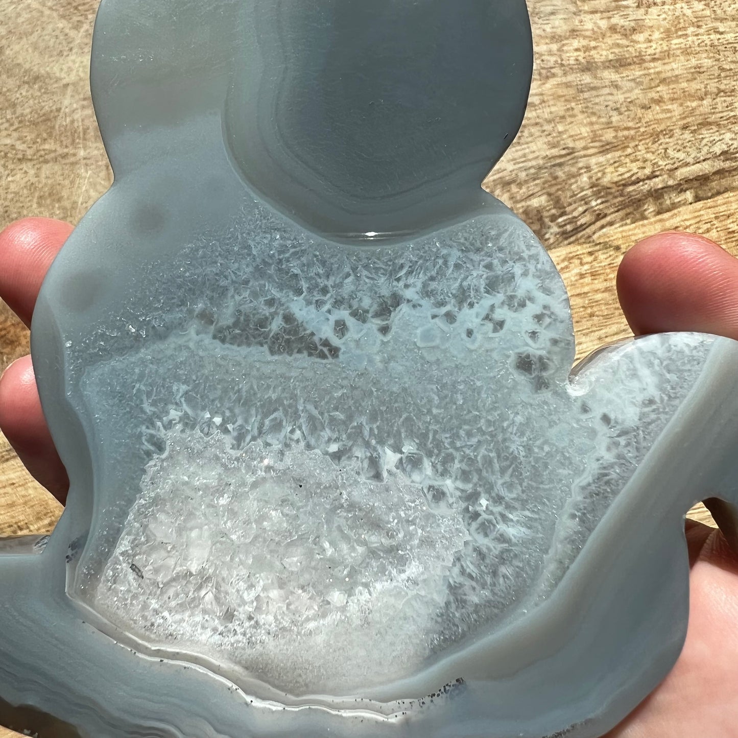 Druzy Agate Cat Carving