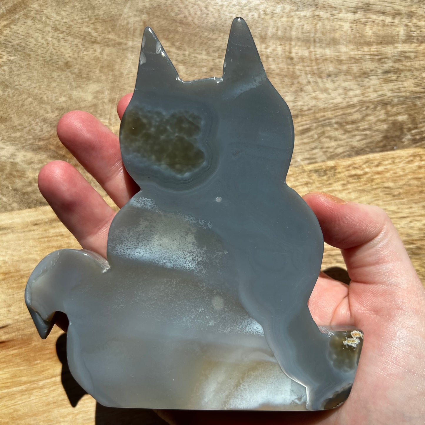 Druzy Agate Cat Carving