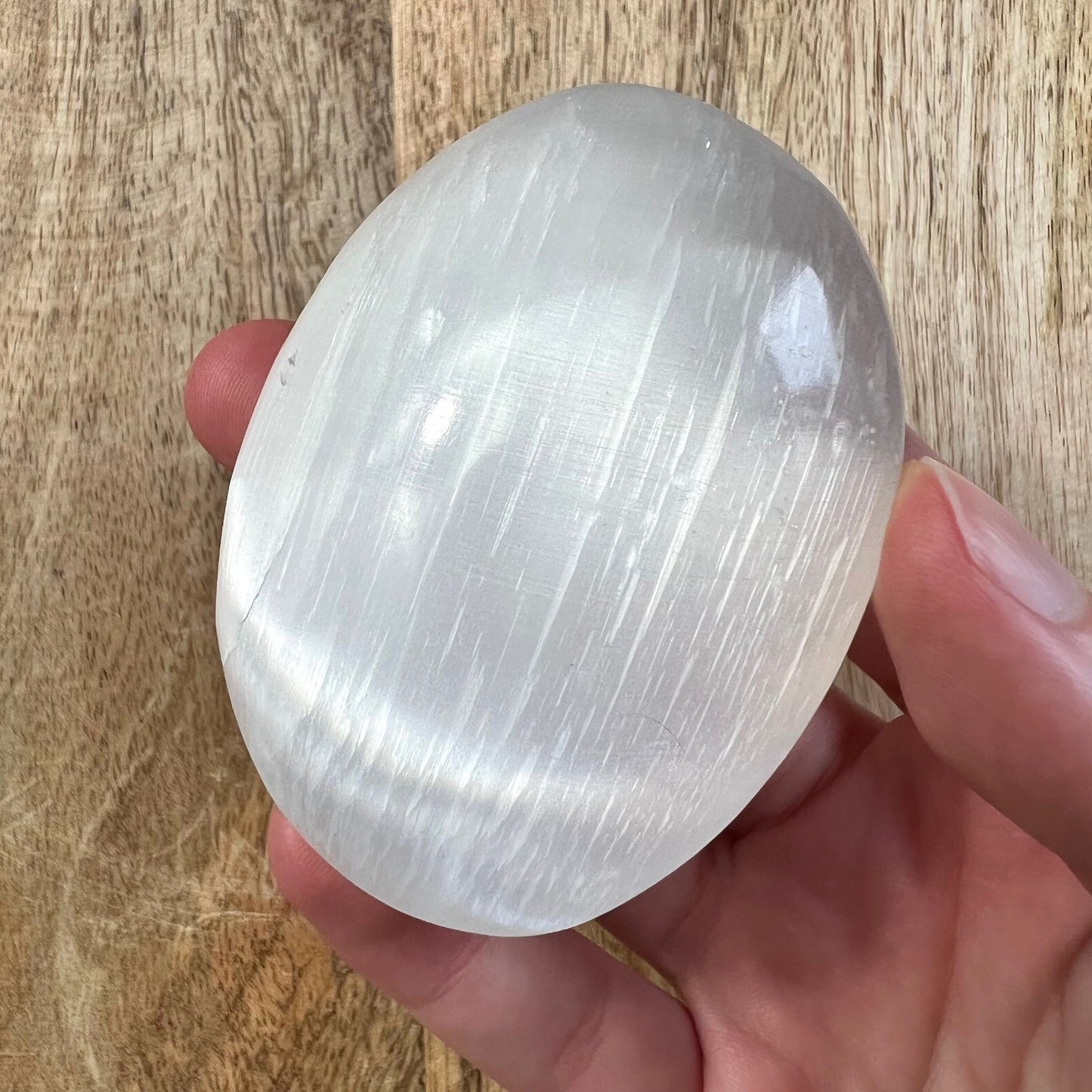 Satin Spar Selenite Palm Stone