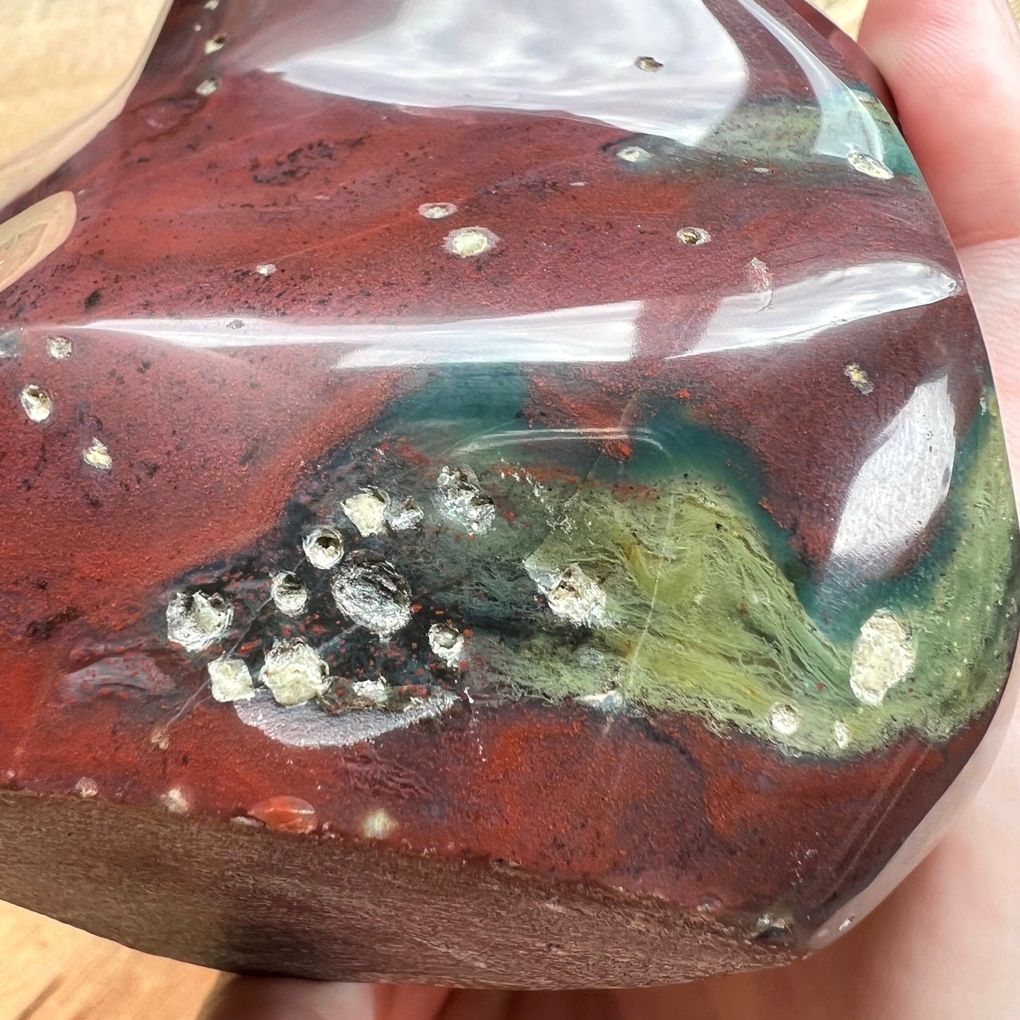 Ocean Jasper Flam  With Moss Agate