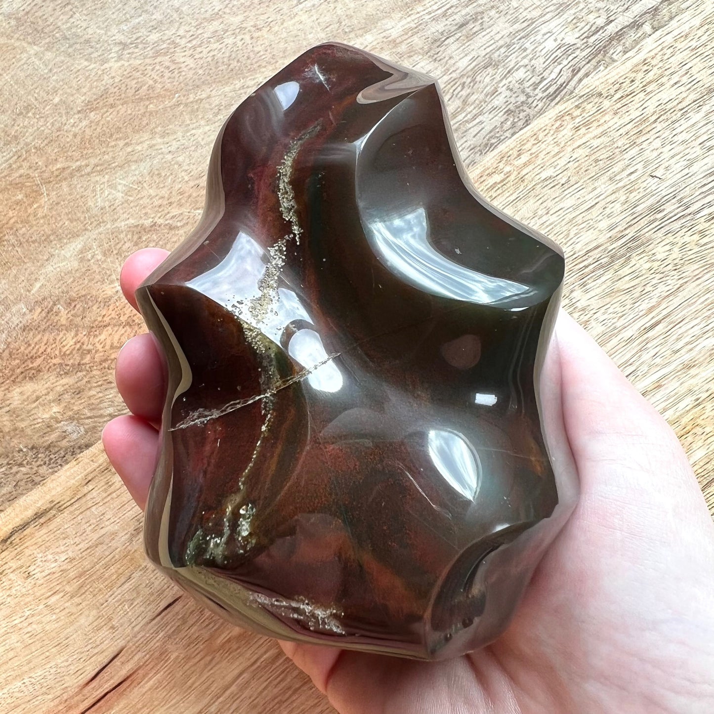 Ocean Jasper Flam  With Moss Agate